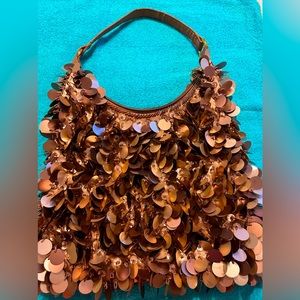 Bling bronze shoulder bag , no brand